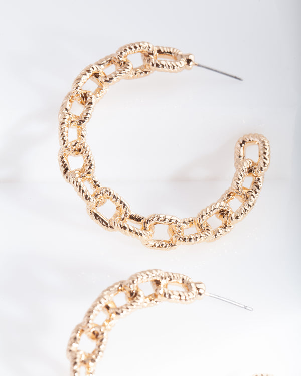 FGOLD SG TXTRD CHAIN HOOP ER