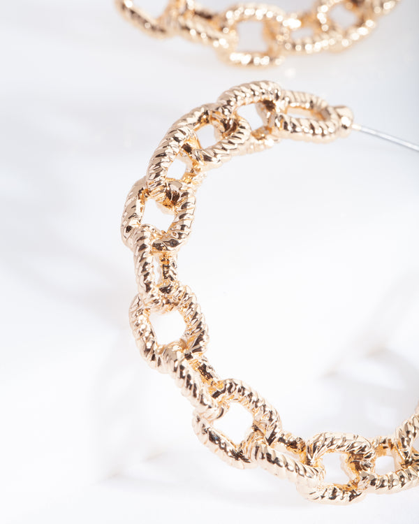 FGOLD SG TXTRD CHAIN HOOP ER