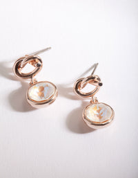 Rose Gold Diamond Simulant Knot Drop Earrings - link has visual effect only