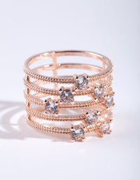 Rose Gold Diamante Stack Ring - link has visual effect only