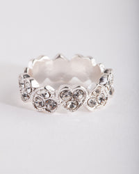 Silver Heart Diamante Ring - link has visual effect only