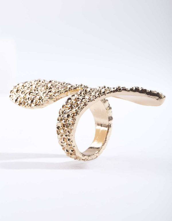 Gold Textured Wrap Ring