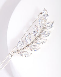Diamante Cubic Zirconia Leaf Clip - link has visual effect only