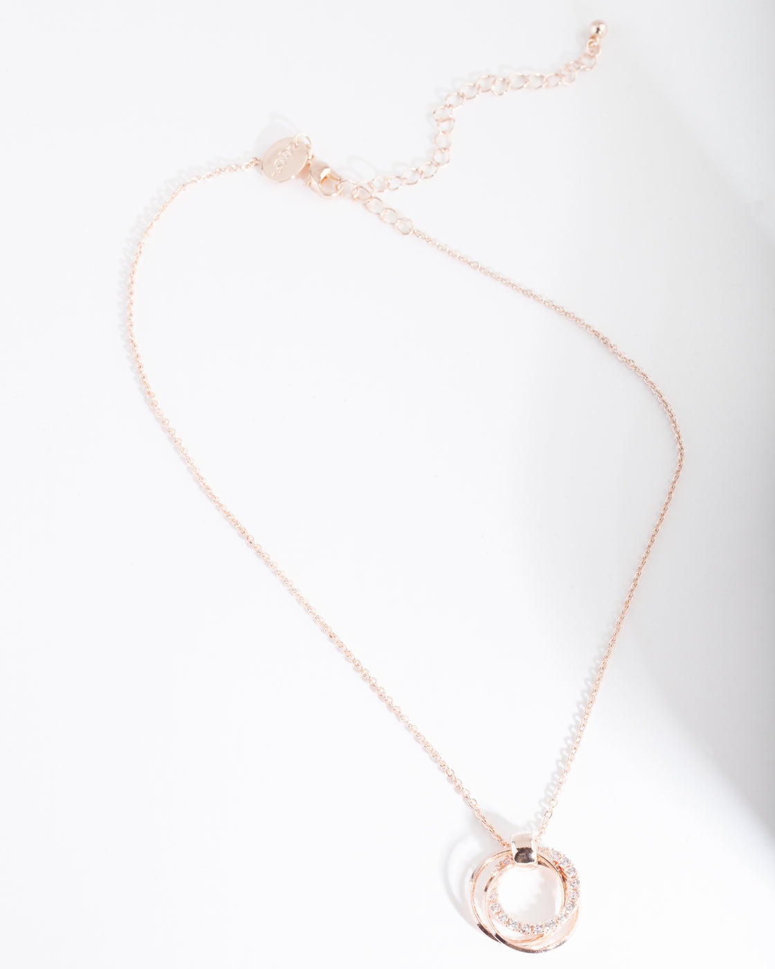 Rose Gold Cubic Zirconia Ring Necklace