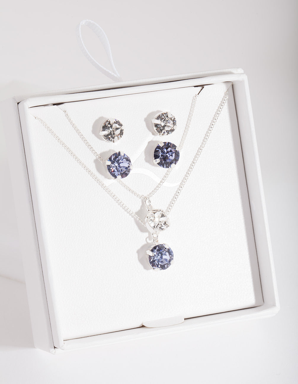 Lavender 2 Stone Earring Necklace Set
