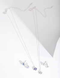 Lavender 2 Stone Earring Necklace Set - link has visual effect only