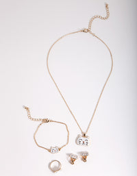 Kids Gold Enamel Cat Jewellery Set - link has visual effect only