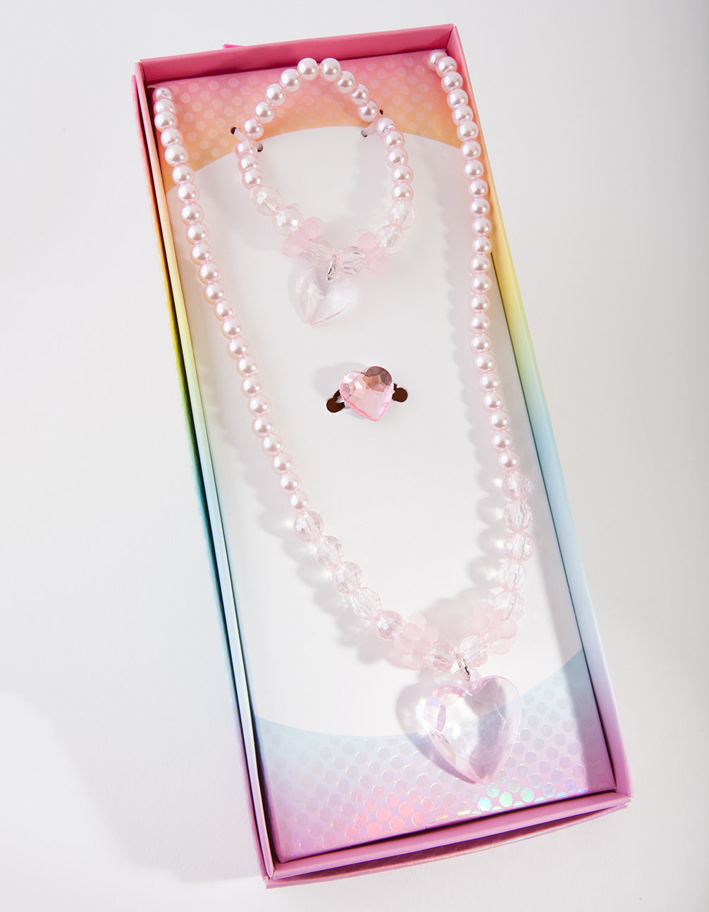 Kids Beaded Large Heart Jewellery Set