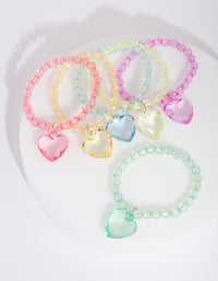 Kids Multicoloured Beaded Heart BF Bracelet Pack - link has visual effect only