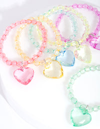 Kids Multicoloured Beaded Heart BF Bracelet Pack - link has visual effect only