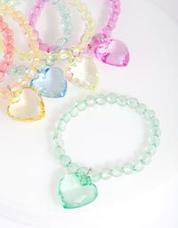 Kids Multicoloured Beaded Heart BF Bracelet Pack - link has visual effect only