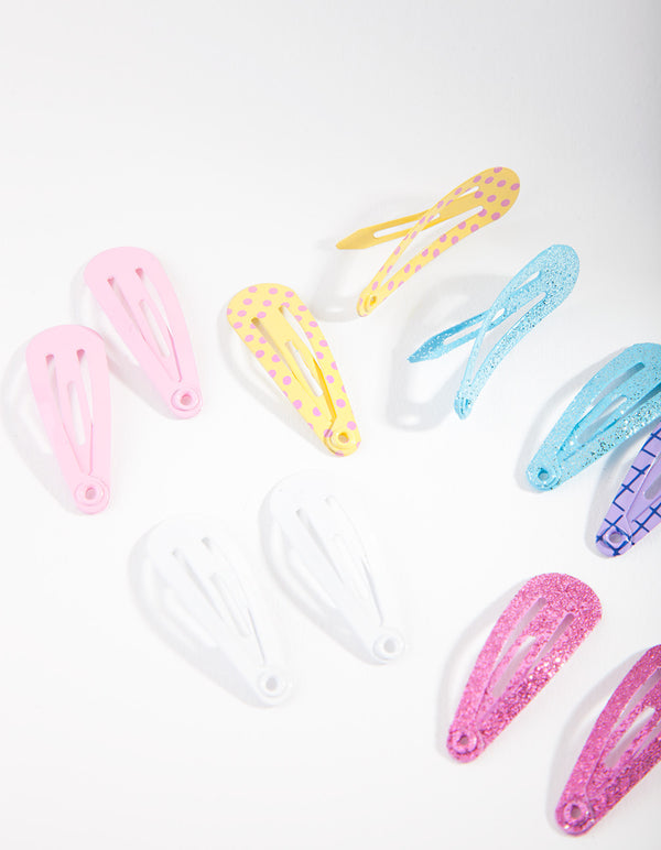 Kids Coated Metal Pattern Clip 12-Pack