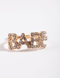 Gold Diamante Babe Ring - link has visual effect only