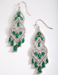 Green Cubic Zirconia Drop Earrings - link has visual effect only