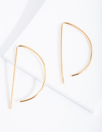 Gold Plated Sterling Silver Half Circle Thread Through Earrings - link has visual effect only