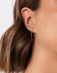 Gold Plated Sterling Silver Half Circle Thread Through Earrings - link has visual effect only