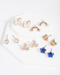 Kids Rainbow Stud Earring 6-Pack - link has visual effect only