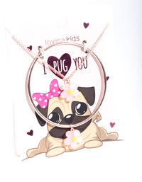 Kids Rose Gold Glitter Flower Necklace Bangle Pack - link has visual effect only
