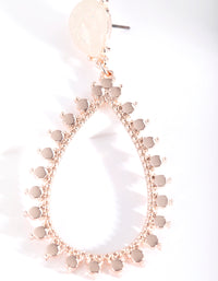 Rose Gold Iridescent Stone Teardrop Earrings - link has visual effect only
