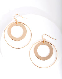 Gold Double Open Circle Drop Earrings - link has visual effect only