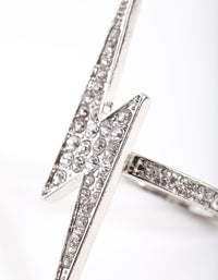 Silver Diamante Lightning Bolt Ring - link has visual effect only