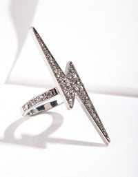Silver Diamante Lightning Bolt Ring - link has visual effect only
