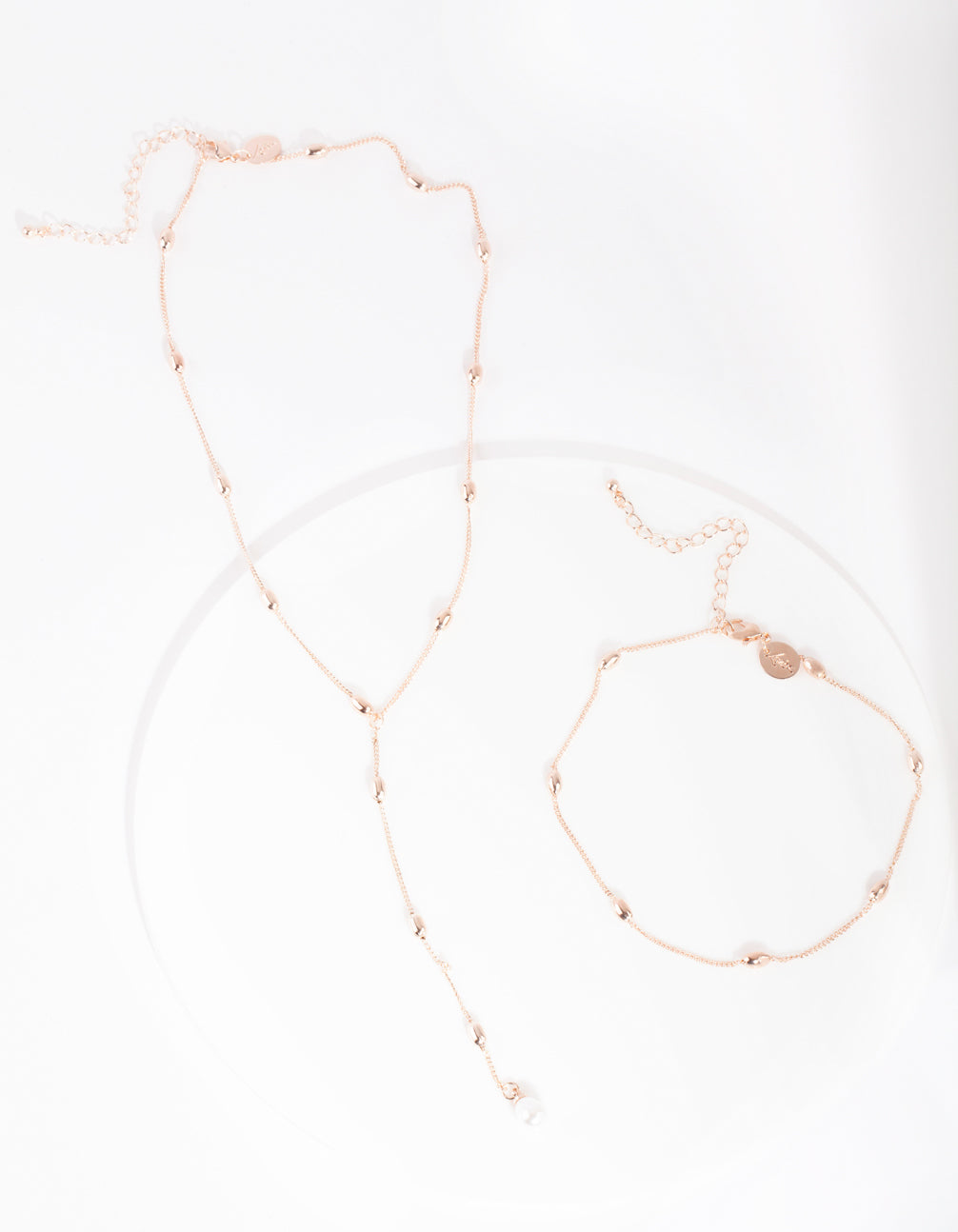 Rose Gold Mini Pearl Choker & Y-Necklace Pack