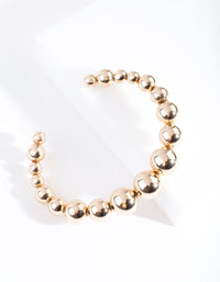 Gold Graduating Ball Cuff Bangle - link has visual effect only