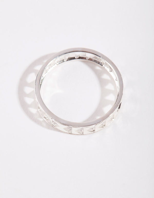 Sterling Silver Geometric Cutout Ring