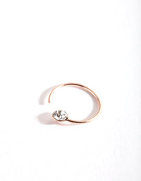 Rose Gold Plated Diamante Nose Ring - link has visual effect only