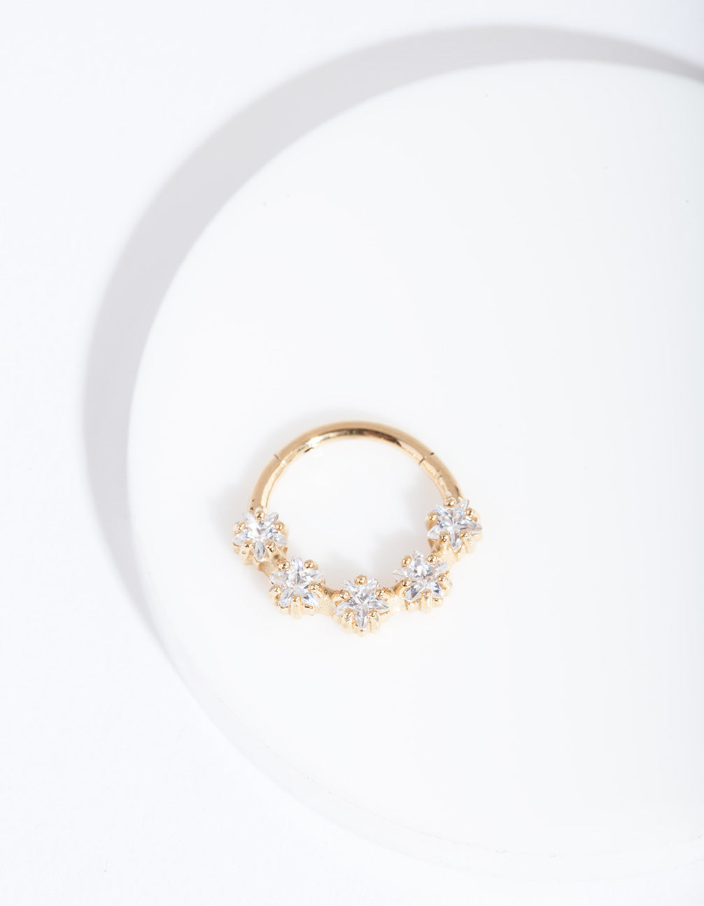Gold Cubic Zirconia Star Clicker Earring