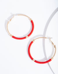 Gold Red Thread Wrap Hoop - link has visual effect only