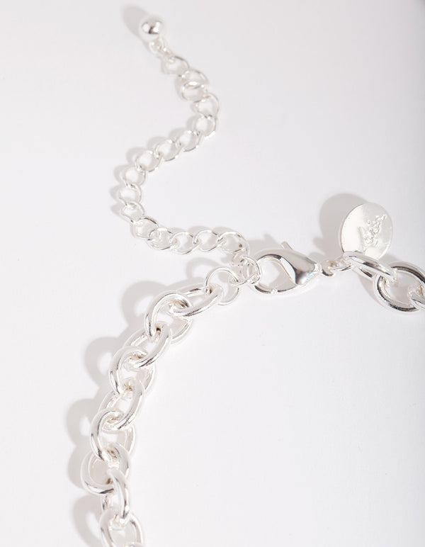 Silver 8mm Cable Chain Anklet