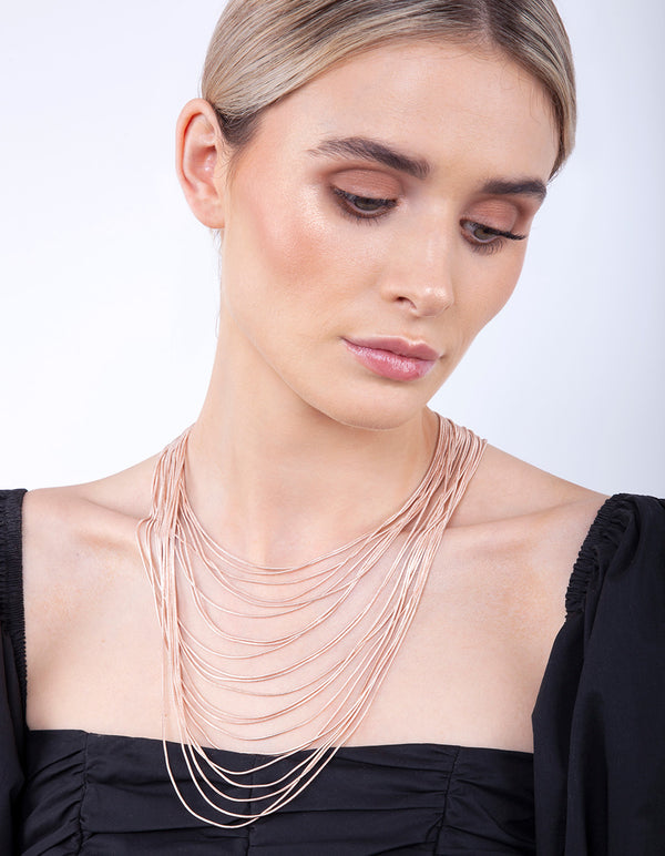 Rose Gold Drape Cutchain Necklace