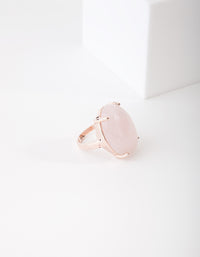 Rose Gold Semi Precious Oval Ring - link has visual effect only