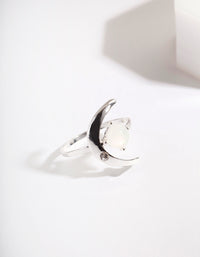 Silver Synthetic Opal Moon Ring - link has visual effect only