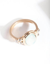 Gold Oval Diamante Ring - link has visual effect only