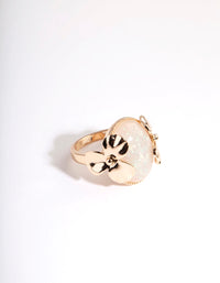 Gold Rainbow Pearl Flower Surround Ring - link has visual effect only
