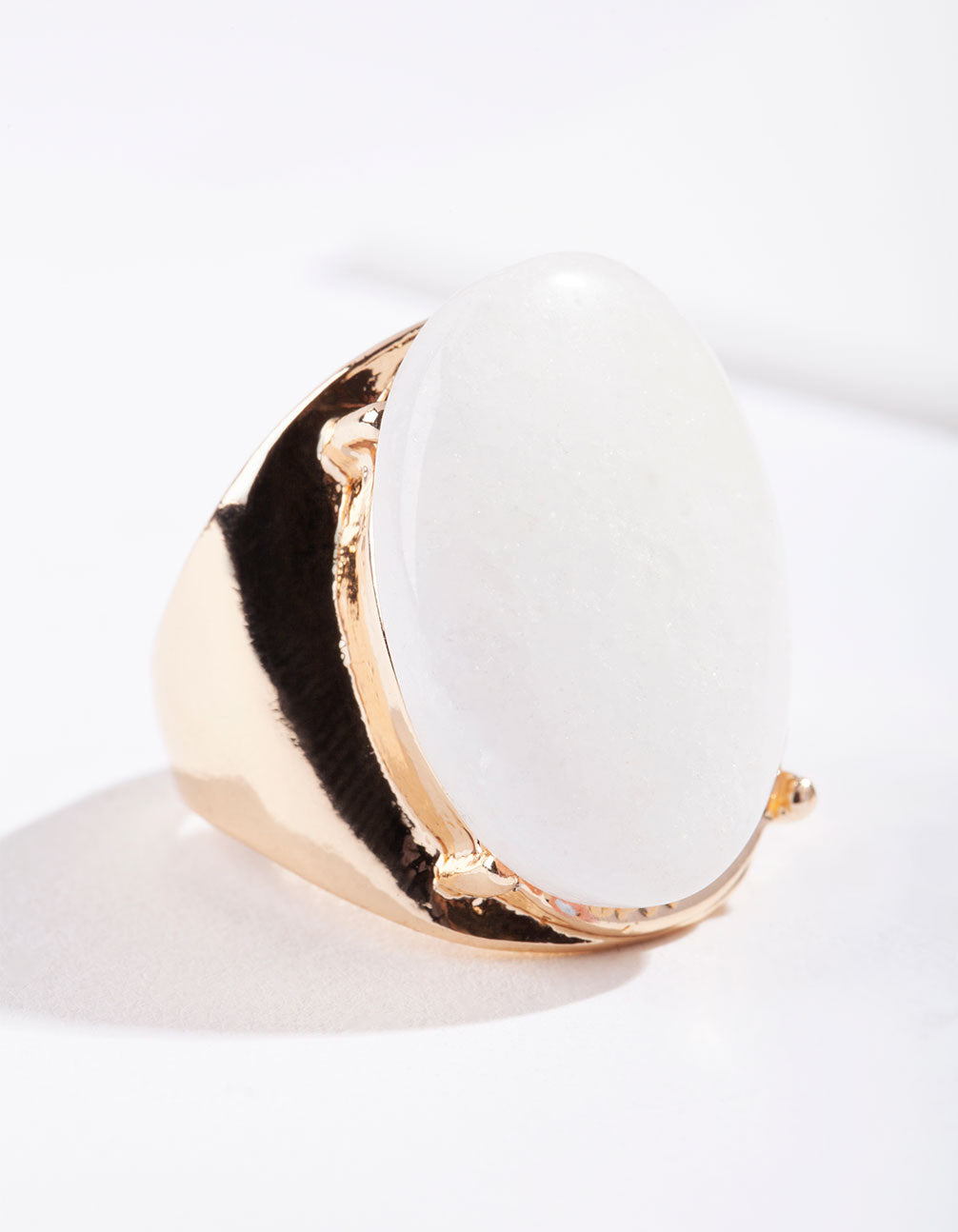 Gold Large Semi Precious Oval Ring