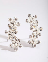 Silver Floral Crawler Earrings - link has visual effect only
