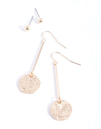 Gold Textured Stick Earring Pack - link has visual effect only