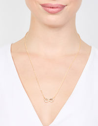 Rose Gold Simple Diamante Infinity Necklace - link has visual effect only