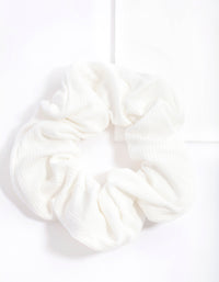 White Ribbed Fabric Scrunchie - link has visual effect only