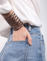 Gunmetal Diamante Crossover 8 Row Bangle - link has visual effect only