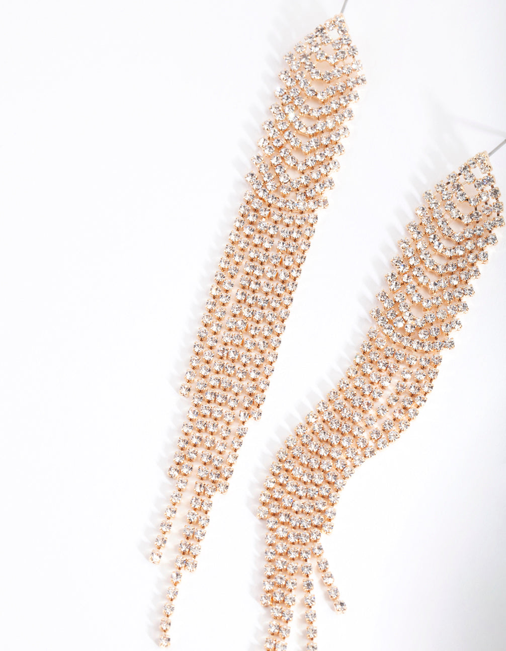 Gold Diamante Cupchain Earrings