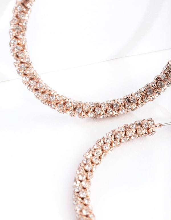 Gold Stone Cluster Hoop Earrings