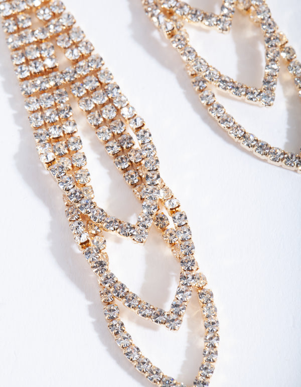 Gold Gradual Loop Cup Chain Earrings