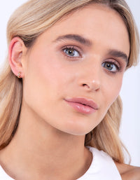 Gold Pattern Huggie Earrings - link has visual effect only