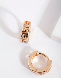 Gold Pattern Huggie Earrings - link has visual effect only
