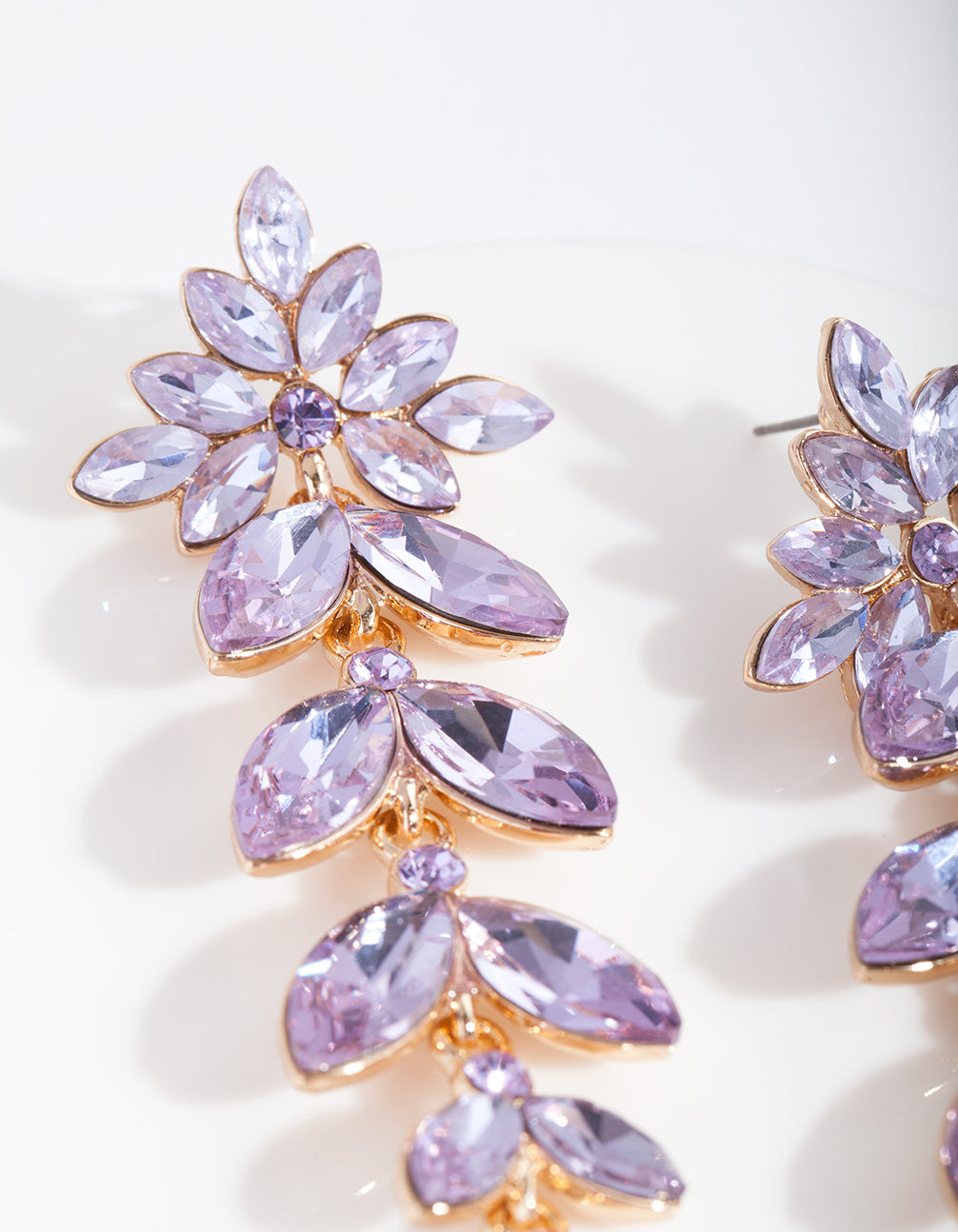 Lilac Cascading Navette Earrings